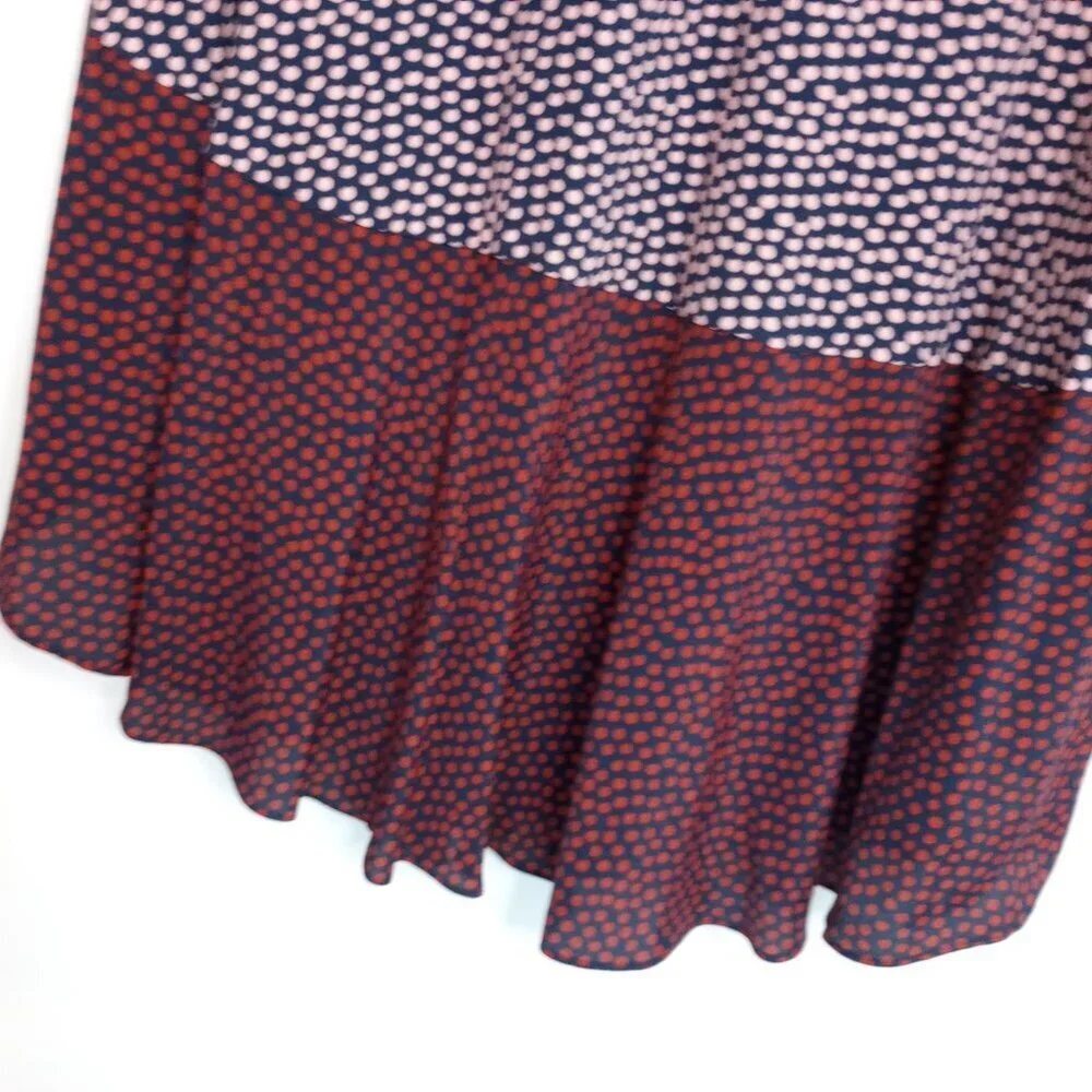 Boden Renee Polka Dot Colorblock Midi Dress